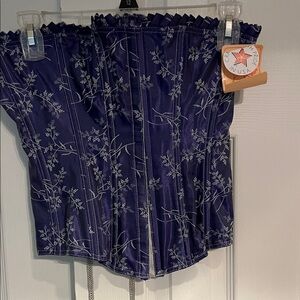 Elegant Purple Floral Edwardian Style Corset